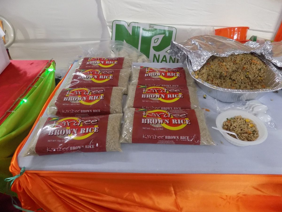Nand Persaud and Company Karibee brown rice on display at last weekend’s Berbice EXPO
