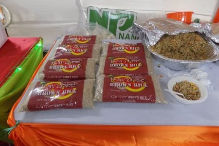 Nand Persaud and Company Karibee brown rice on display at last weekend’s Berbice EXPO
