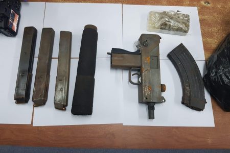 The items that were discovered by the police (Guyana Police Force photo)