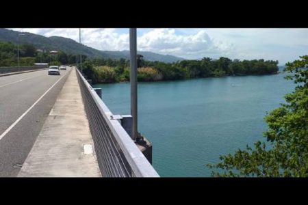 The Rio Grande runs beneath the bridge from which the dean in the Faculty of Science at the College of Agriculture, Science and Education (CASE), Fiju Matthews, is believed to have jumped on Saturday.