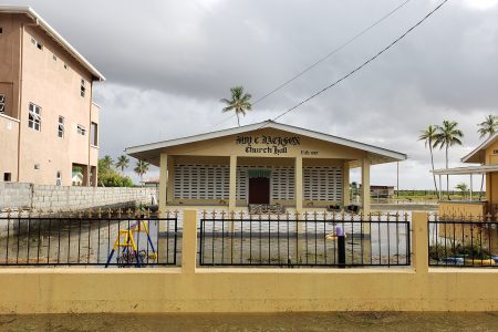 The Ebenezer Church which is one of the few places still affected by the spring tides on the West Coast of Demerara. 
