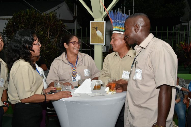 Toshaos reception: Some executive members of the National Toshaos Council at a reception hosted last evening by President David Granger at State House. (Ministry of the Presidency photo)
