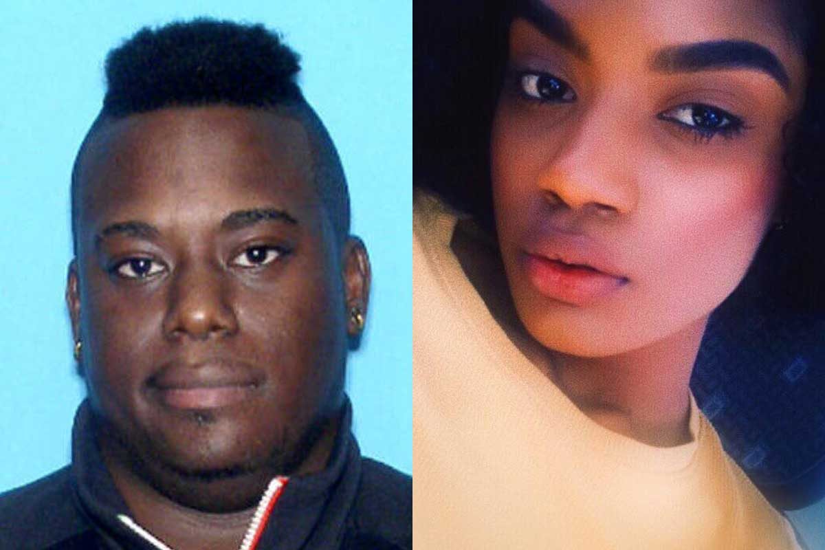 Deangelo Clark (left), the suspect in the murder of his 20-year-old Trinidadian girlfriend Kiara Alleyne (right)