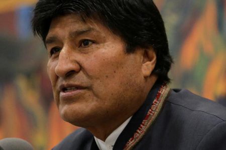 Bolivia’s President Evo Morales speaks during a news conference at the presidential palace La Casa Grande del Pueblo in La Paz, Bolivia, October 24, 2019. REUTERS/David Mercado