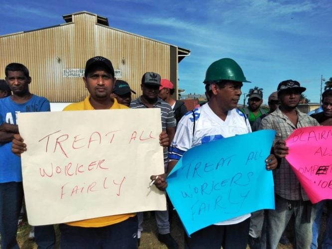 GAWU members protesting yesterday (GAWU photo)