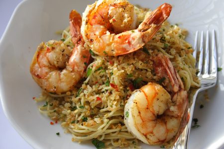 Pan-seared Shrimp with Pasta (Photo by Cynthia Nelson)
