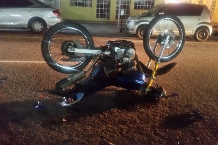 The motorcycle after the accident