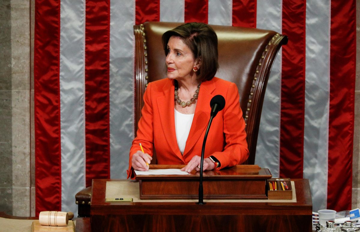 Speaker of the House Nancy Pelosi presiding over the vote. (Reuters photo)