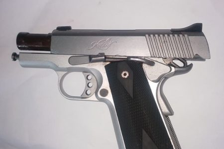 The unlicensed firearm that was allegedly found at the suspect’s house. (Guyana Police Force photo)