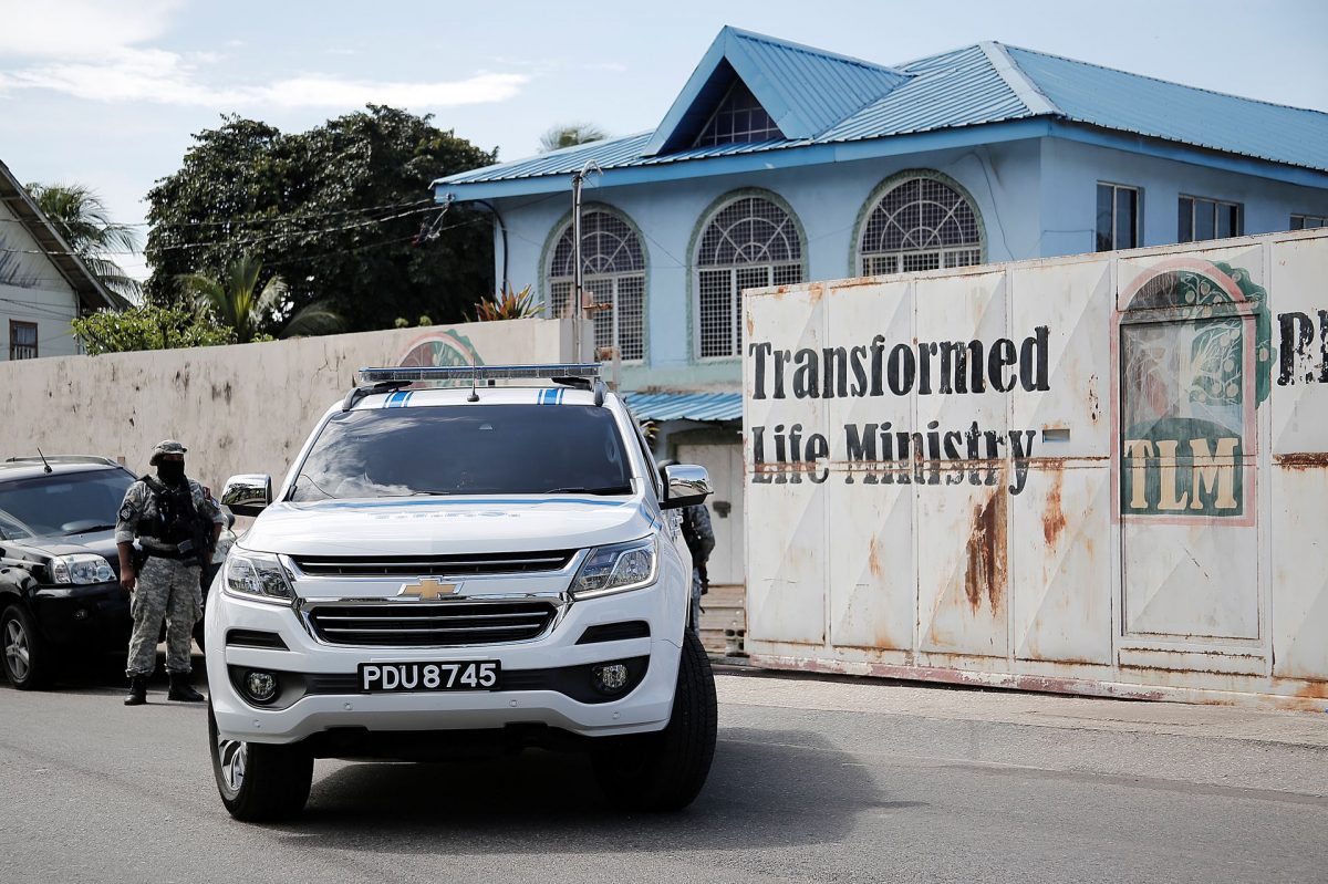A police vehicle leaves the Transformation Life Ministry Rehabilitation Centre in Arouca, after persons were rescued from the facility last week Wednesday.