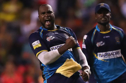 Ashley Nurse (left) and Jonathan Carter were both part of the successful Barbados Tridents side in the recent CPL.
