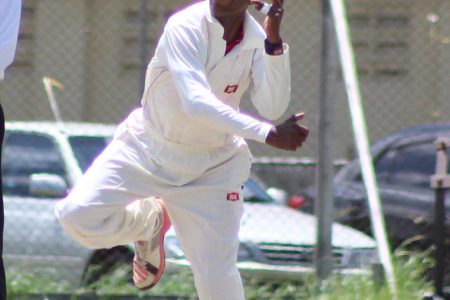 Kevin Ross nabbed a four wicket haul during Police’s second innings (Royston Alkins photo)