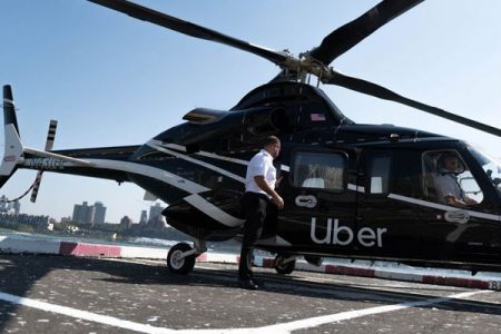 Uber makes JFK airport helicopter taxis available to all users. Photo: Bloomberg.  