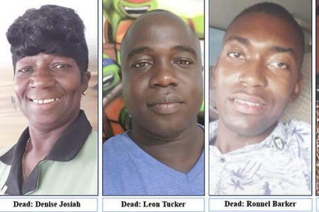The five persons who lost their lives as a result of the accident.
