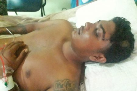 Hansraj Durga recovering in the hospital
