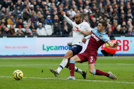 Tottenham Hotspur’s Lucas Moura scores their second goal. (Reuters/David Klein)