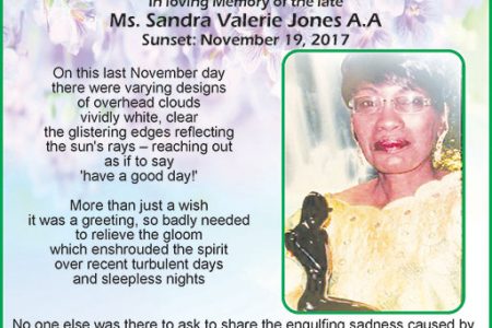 Ms Sandra Valerie Jones AA