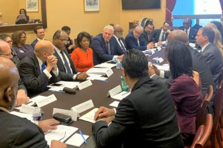CARICOM Heads, US legislators and bankers in the meeting (OECS photo)