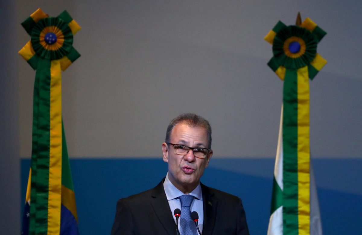 Brazil's Energy Minister Bento Albuquerque speaks during Brazil's government pre-salt offshore oil auction in Rio de Janeiro, Brazil November 7, 2019. REUTERS/Pilar Olivares