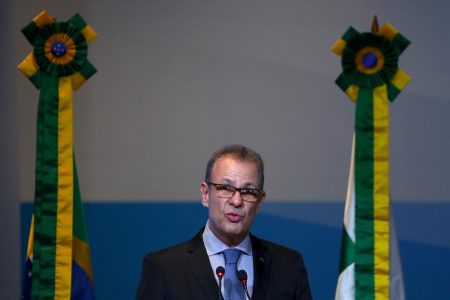 Brazil's Energy Minister Bento Albuquerque speaks during Brazil's government pre-salt offshore oil auction in Rio de Janeiro, Brazil November 7, 2019. REUTERS/Pilar Olivares