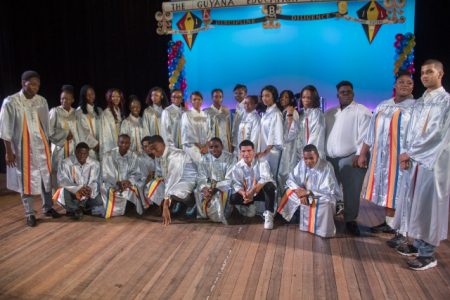Guyana Education Trust College’s graduating class of 2019. They were addressed recently by Tabitha Sarabo-Halley, Minister of the Public Service. (Department of Public Information photo).