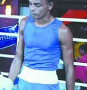 Kevin Allicock at the Men’s Elite Carib-bean Development Boxing Tournament (Barbados Advocate photo)