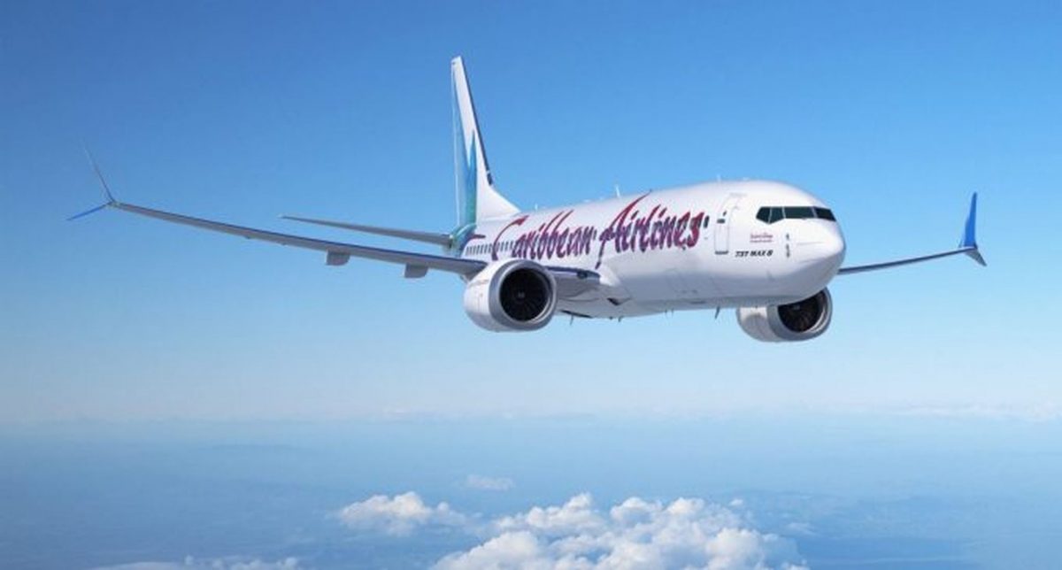 An artist’s impression of what the Caribbean Airline’s Max 8 jet aircraft were to look like.