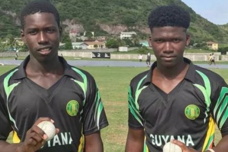  Guyanese duo, Kevin Sinclair (right) and Ashmead Nedd will turn out for West Indies Emerging Players
