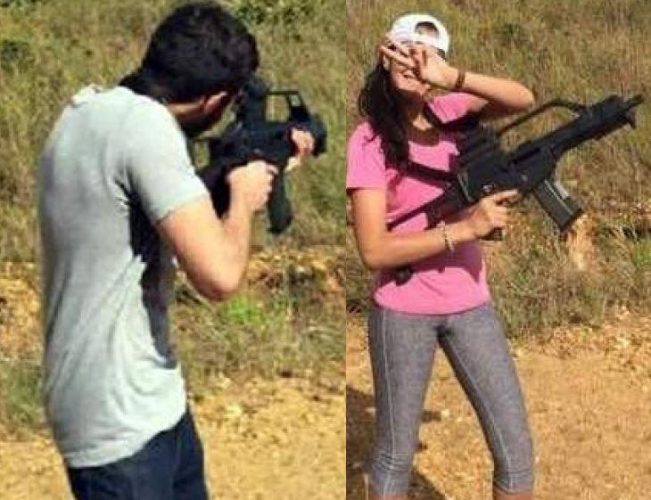 Attorney General Faris Al-Rawi's children “with guns” at Camp Cumuto on November 2015.