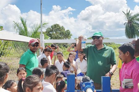 Commissioning the water system at Yupukari (GWI photo)