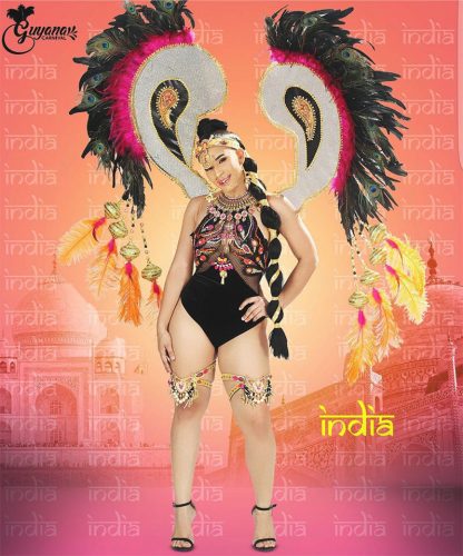 The costume for ‘Curvy girls’ from the India section, which was designed by Guyanese designer Randy Madray (Photo courtesy Genesis Carnival)
