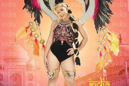 The costume for ‘Curvy girls’ from the India section, which was designed by Guyanese designer Randy Madray (Photo courtesy Genesis Carnival)
