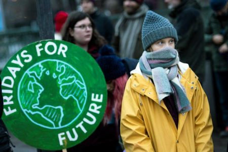 Swedish environmental activist Greta Thunberg attends a climate strike of the “Fridays For Future” movement outside the Swedish parliament Riksdagen in Stockholm, December 20, 2019. (TT News Agency/Pontus Lundahl via REUTERS) 