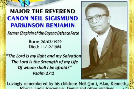 Reverend Canon Neil Sigimund Parkinson Benjamin