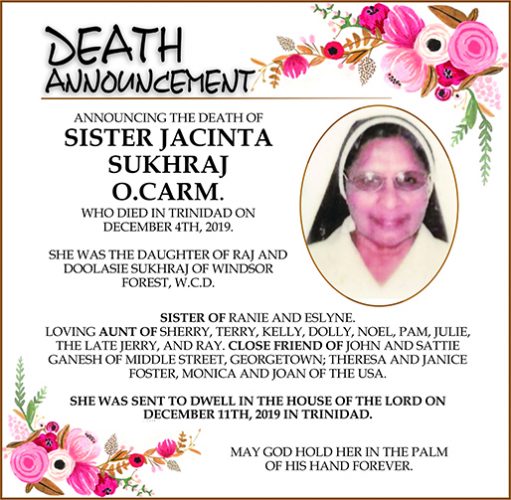 SISTER JACINTA SUKHRAJ  