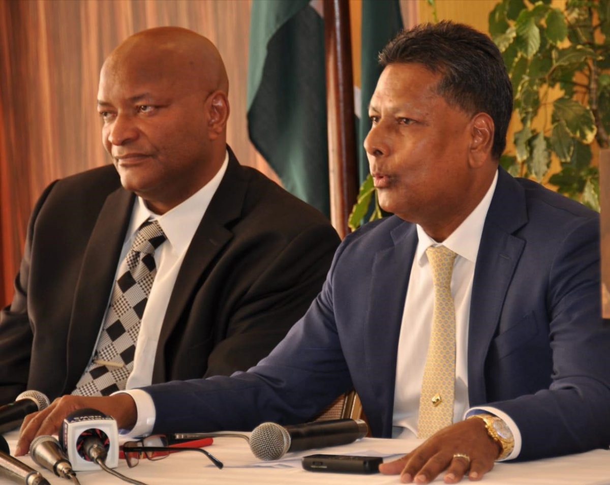 Change Guyana leaders Nigel Hinds and Robert Badal 

