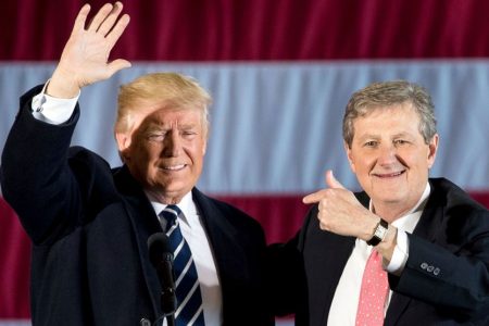 Republican Senator John Kennedy (right) and President Donald Trump