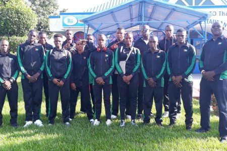 The National boxing team along with coaches, Terrence Poole and Sebert Blake departed to Trinidad yesterday to compete at the fifth annual Caribbean Boxing Championships. 