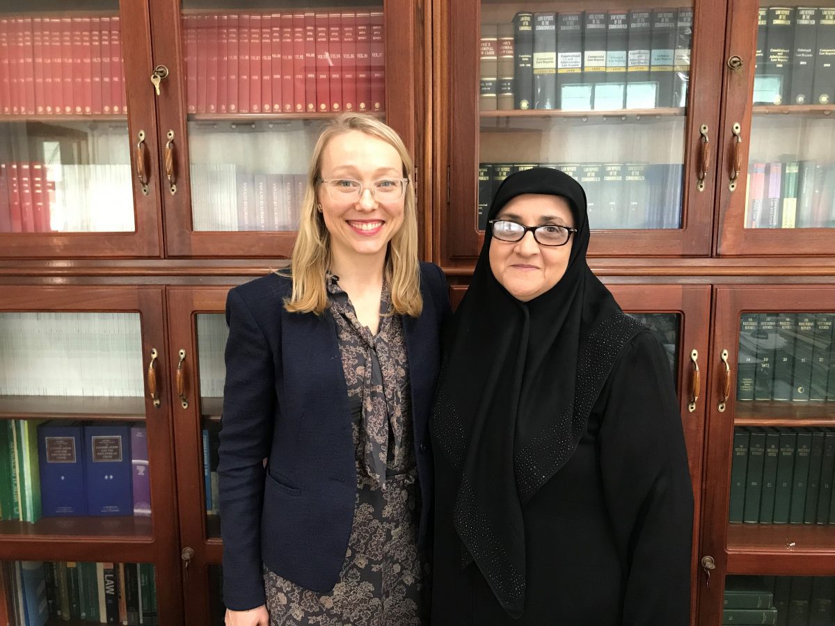 Rachel Cook (left) with the Director of Public Prosecutions Shalimar Ali-Hack SC