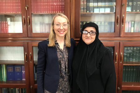 Rachel Cook (left) with the Director of Public Prosecutions Shalimar Ali-Hack SC