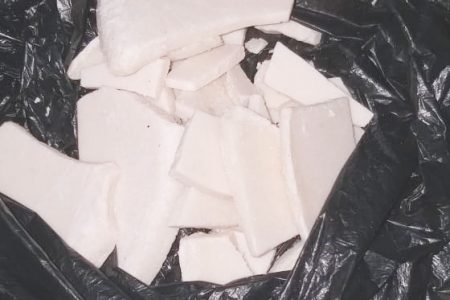 The suspect cocaine that was found by the police.