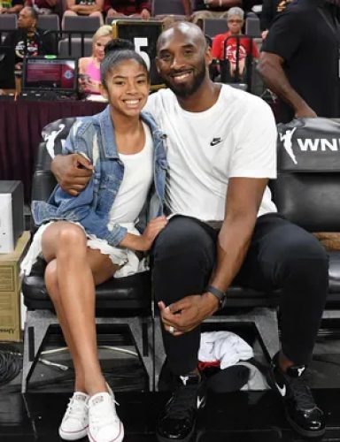 Kobe Bryant and his daughter Gianna who both died yesterday in a helicopter crash.