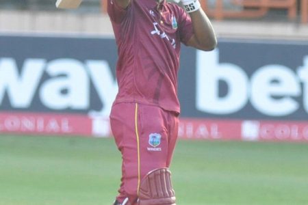 Man-of-the-Match Evin Lewis made his third ODI hundred yesterday. (Photo courtesy CWI Media) 
