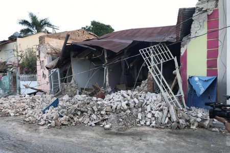 A home is seen collapsed after an earthquake in Guanica, Puerto Rico January 7, 2020. REUTERS/Ricardo Ortiz