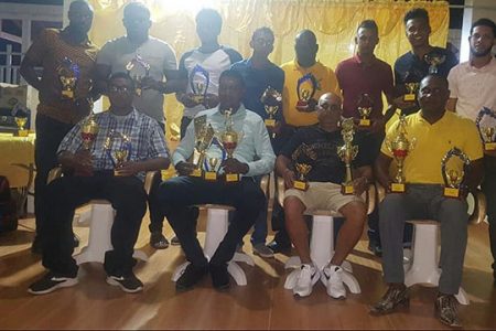 The various awardees of the Rising Stars Sports Club
