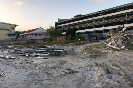 The construction site, where the school was once located (Stabroek News file photo) 