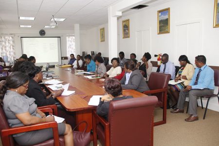 Stakeholders gathered in the Ministry’s boardroom at the first coordinating meeting  (Ministry of Education photo)