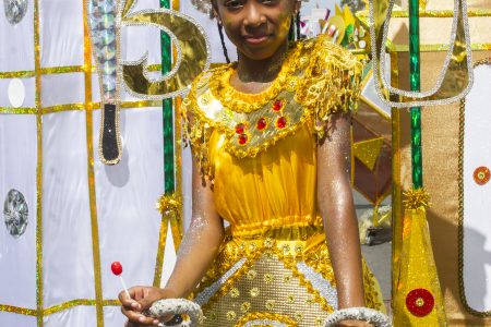 A student from Rama Khrishna Primary during the Children’s Mashramani and Float Parade (Rae Wiltshire photo)
