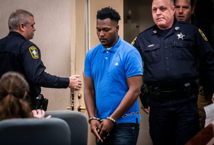 Leroy Headley appears for his arraignment yesterday in Vermont Superior Court in Burlington. 