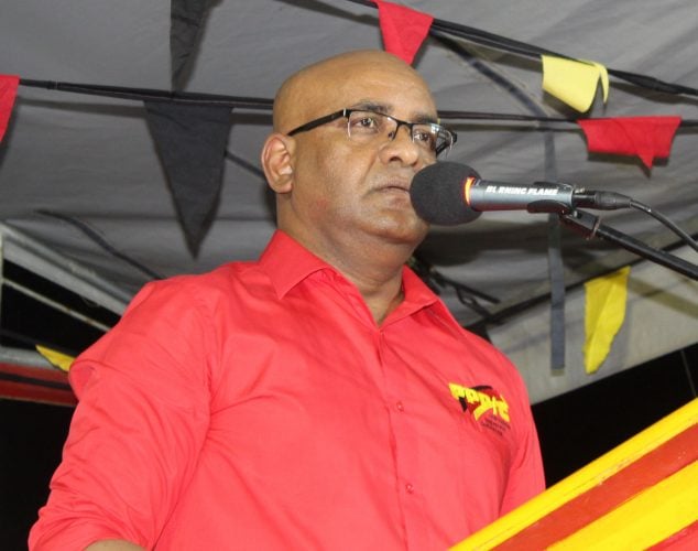 PPP General Secretary Bharrat Jagdeo during his address 